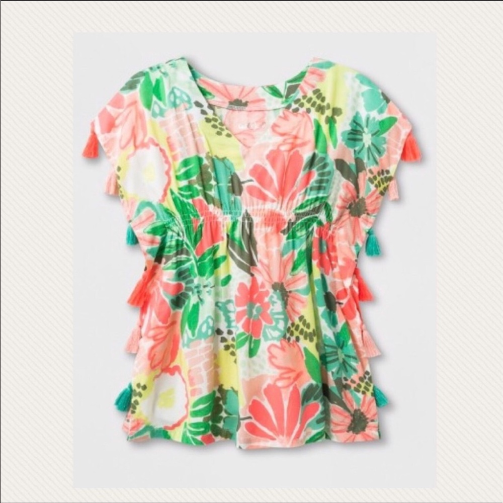 🌴 NWT Cat & Jack Boho Tassle Beach Pool Cover-up - Picture 5 of 5